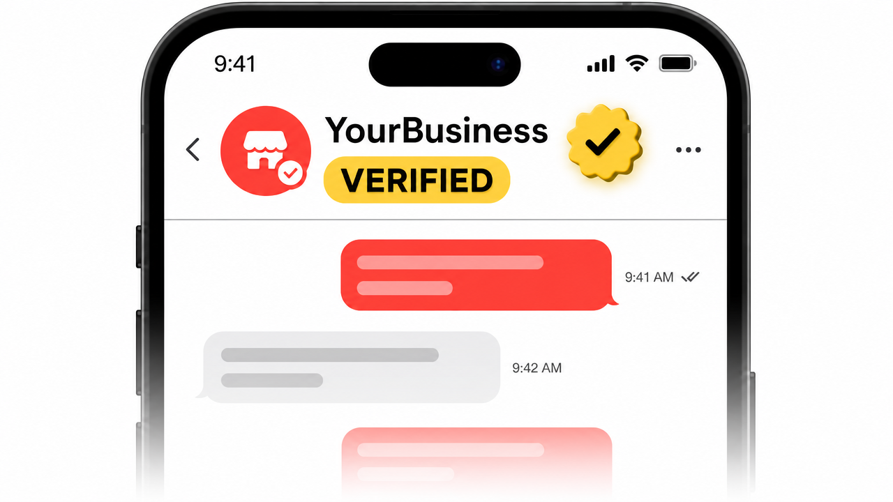 Verified Sender ID shown on a mobile phone